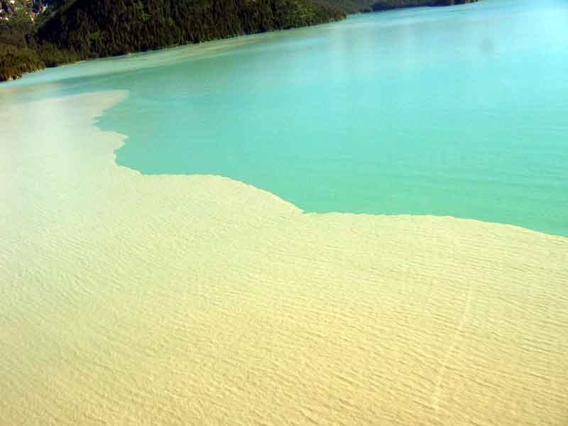 Glacier water meets salt water
