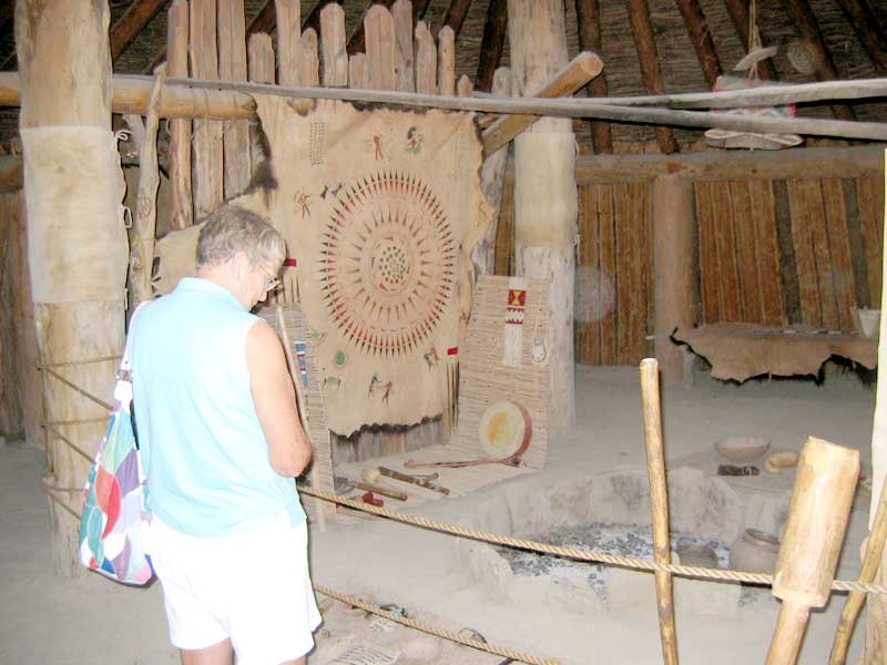 A lodge's fire pit area